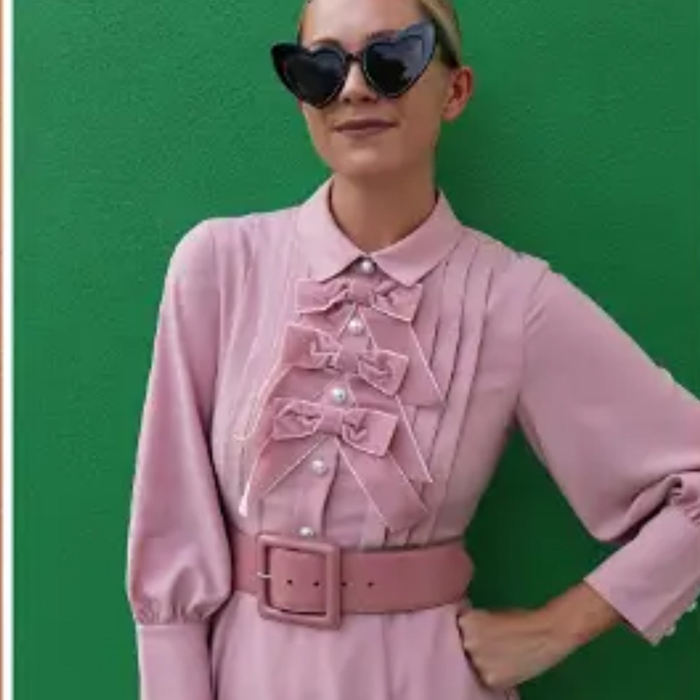 Halogen Pink Ruffle-Front Midi Dress - Picture 3 of 13